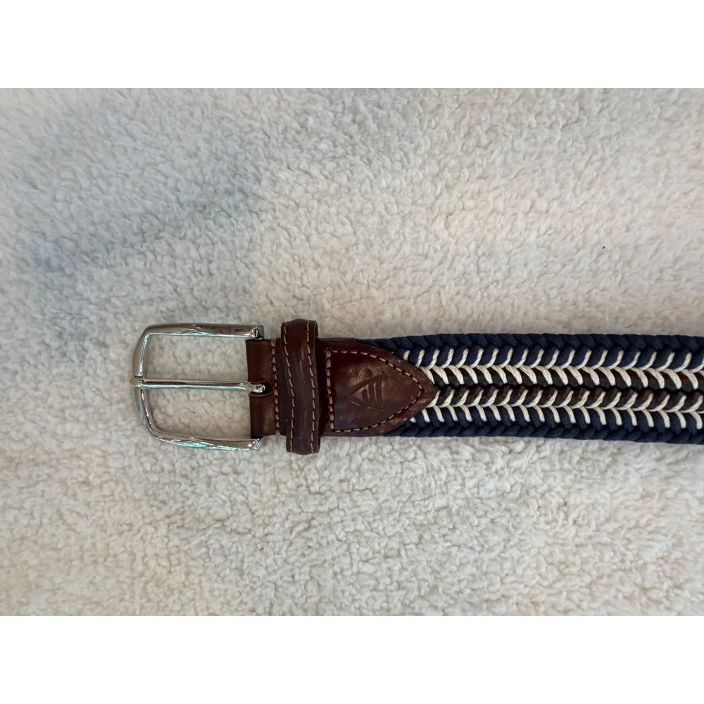 Alero Sport 36 M/L The Joe Woven Belt Braided Leather Trim Made in Italy $126